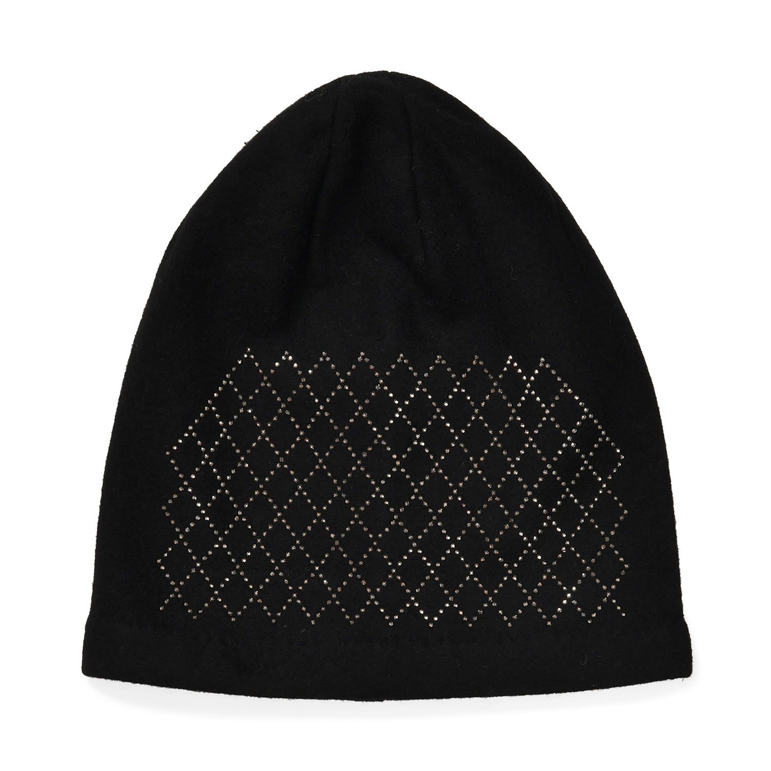 Closeout Deal - 2 Piece Set - Cashmere Diamond Pattern Hat &amp; Gloves - Black V32512814 4