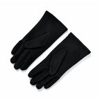 Closeout Deal - 2 Piece Set - Cashmere Diamond Pattern Hat & Gloves - Black_7851189_6
