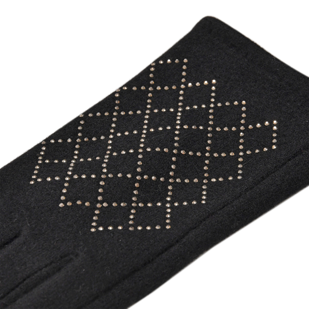 Closeout Deal - 2 Piece Set - Cashmere Diamond Pattern Hat &amp; Gloves - Black V32512814 8