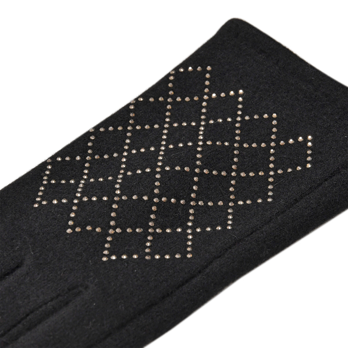 Closeout Deal - 2 Piece Set - Cashmere Diamond Pattern Hat &amp; Gloves - Black V32512814 8