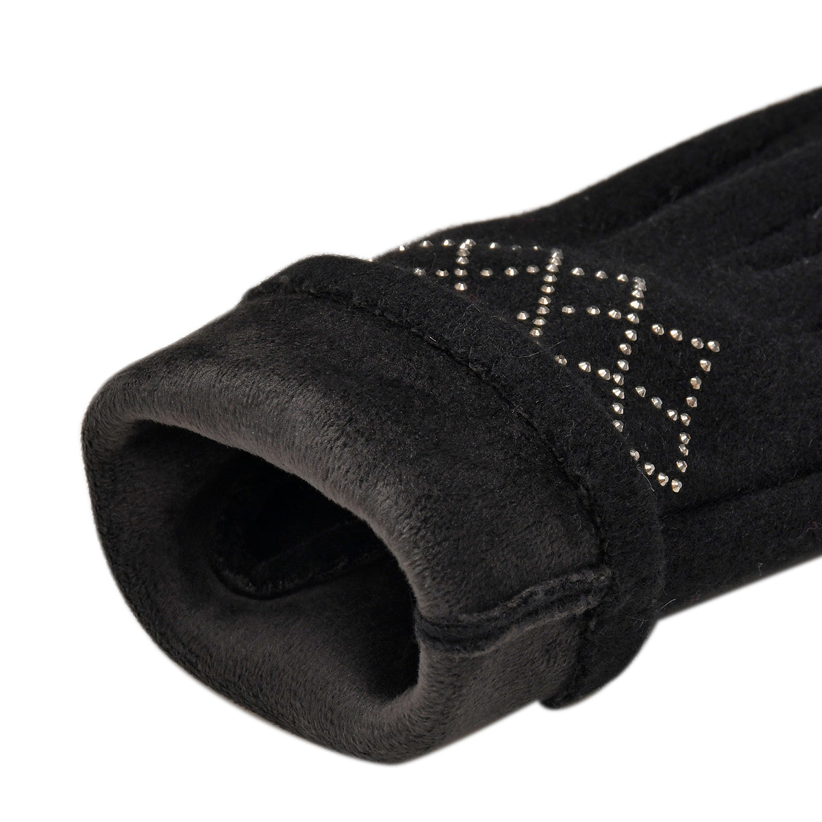 Closeout Deal - 2 Piece Set - Cashmere Diamond Pattern Hat &amp; Gloves - Black V32512814 9