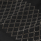 Closeout Deal - 2 Piece Set - Cashmere Diamond Pattern Hat & Gloves - Black_7851189_9