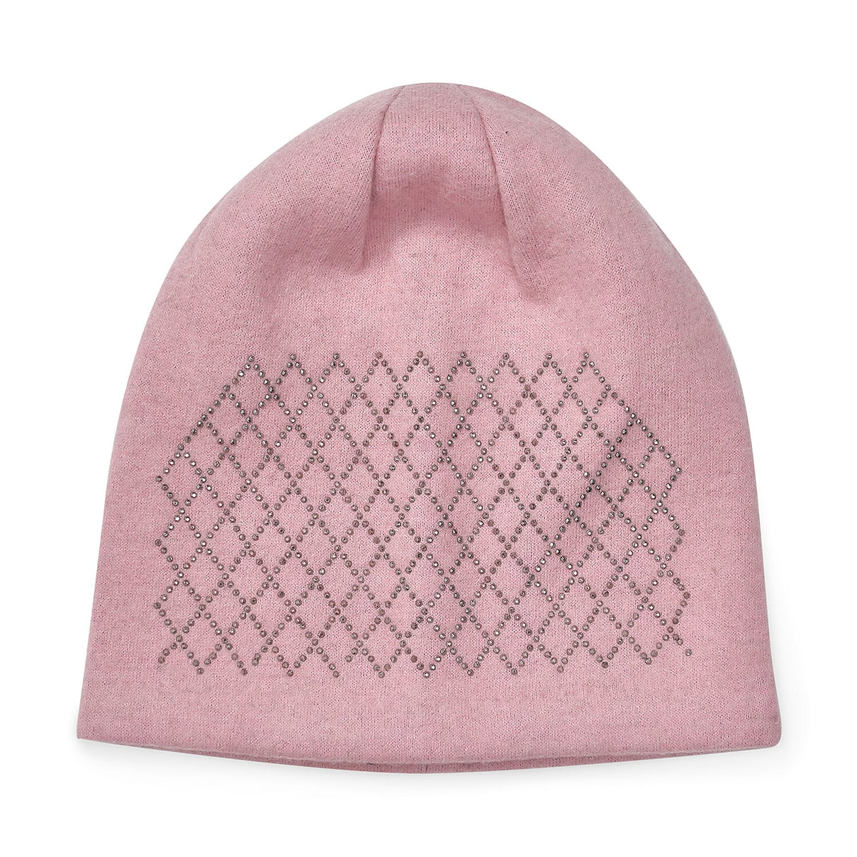 Closeout Deal - 2 Piece Set - Cashmere Diamond Pattern Hat and Gloves - Pink V32513339 5