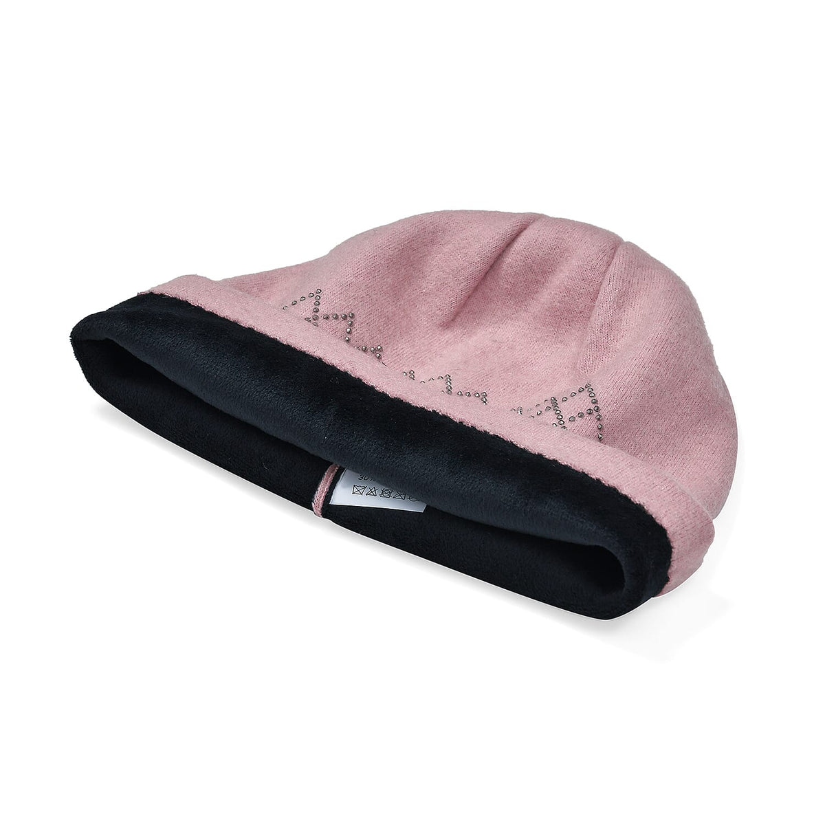Closeout Deal - 2 Piece Set - Cashmere Diamond Pattern Hat and Gloves - Pink V32513339 6