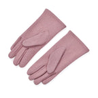 Closeout Deal - 2 Piece Set - Cashmere Diamond Pattern Hat and Gloves - Pink_7851192_16