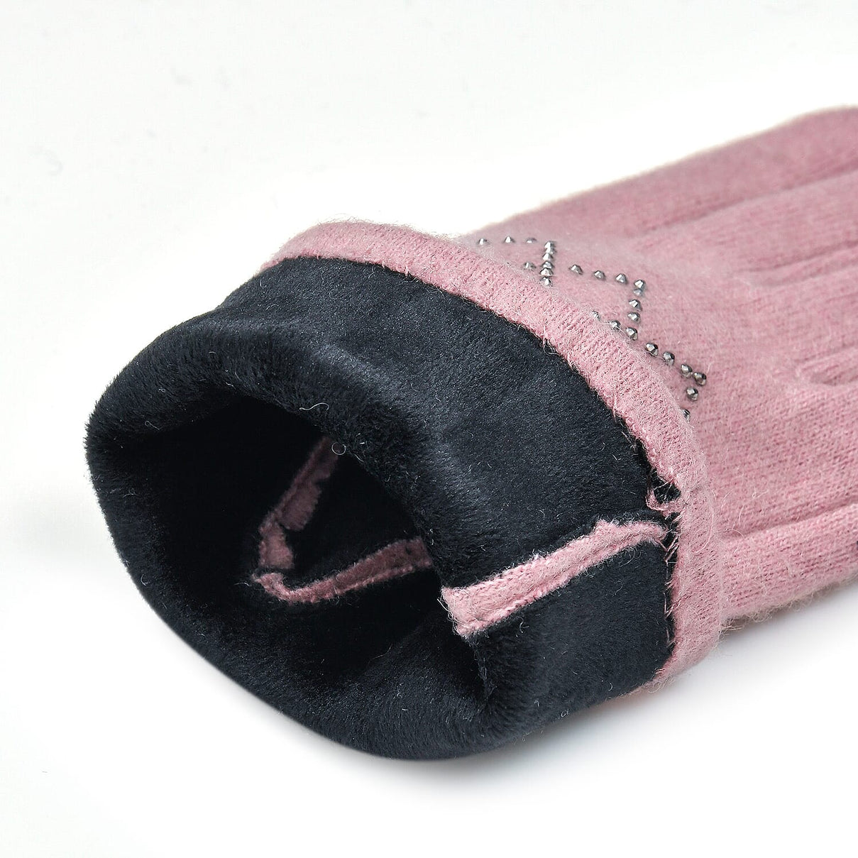 Closeout Deal - 2 Piece Set - Cashmere Diamond Pattern Hat and Gloves - Pink V32513339 10