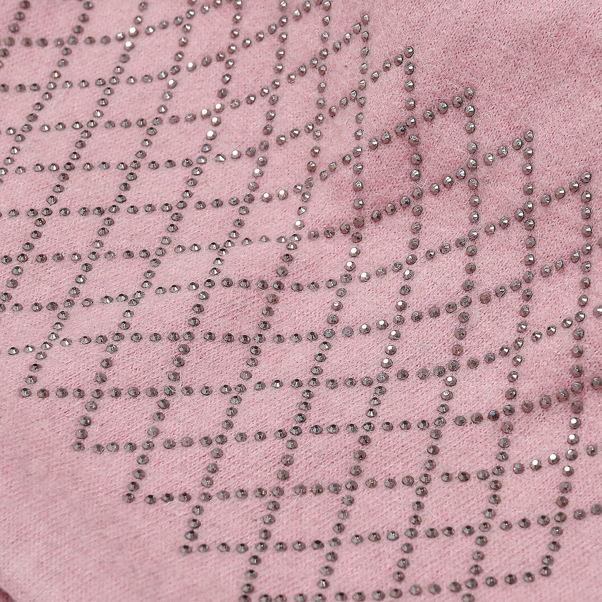 Closeout Deal - 2 Piece Set - Cashmere Diamond Pattern Hat and Gloves - Pink V32513339 11