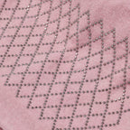 Closeout Deal - 2 Piece Set - Cashmere Diamond Pattern Hat and Gloves - Pink_7851192_19