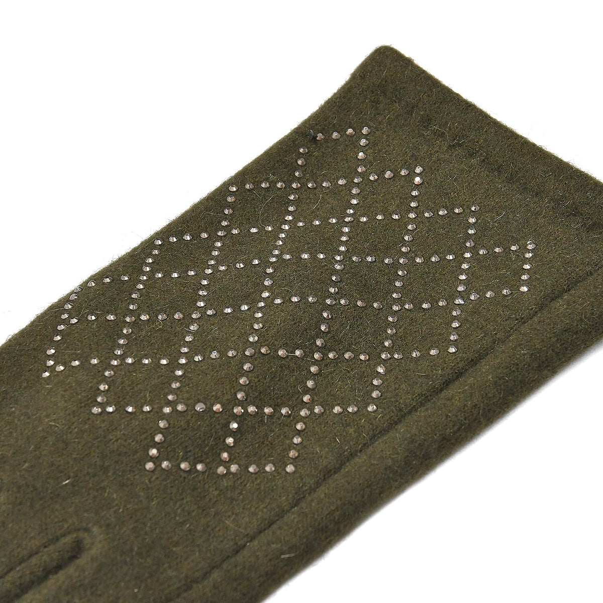 Closeout Deal - 2 Piece Set - Cashmere Diamond Pattern Hat and Gloves - Dark Green V32513823 9