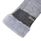 Luxury Cashmere Wool Gloves With Detailing and Fleece Lining - Grey_7851236_4