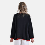 Tamsy Blanket Stitch Jacket (One Size) - Black & Red_7851741_1