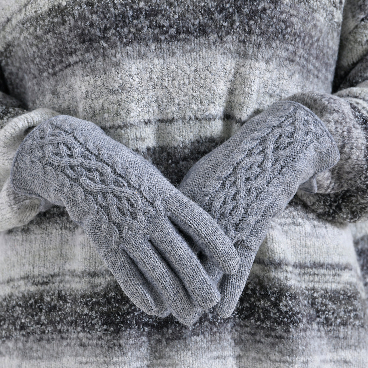 Cashmere Wool Gloves - Grey 7852791 2