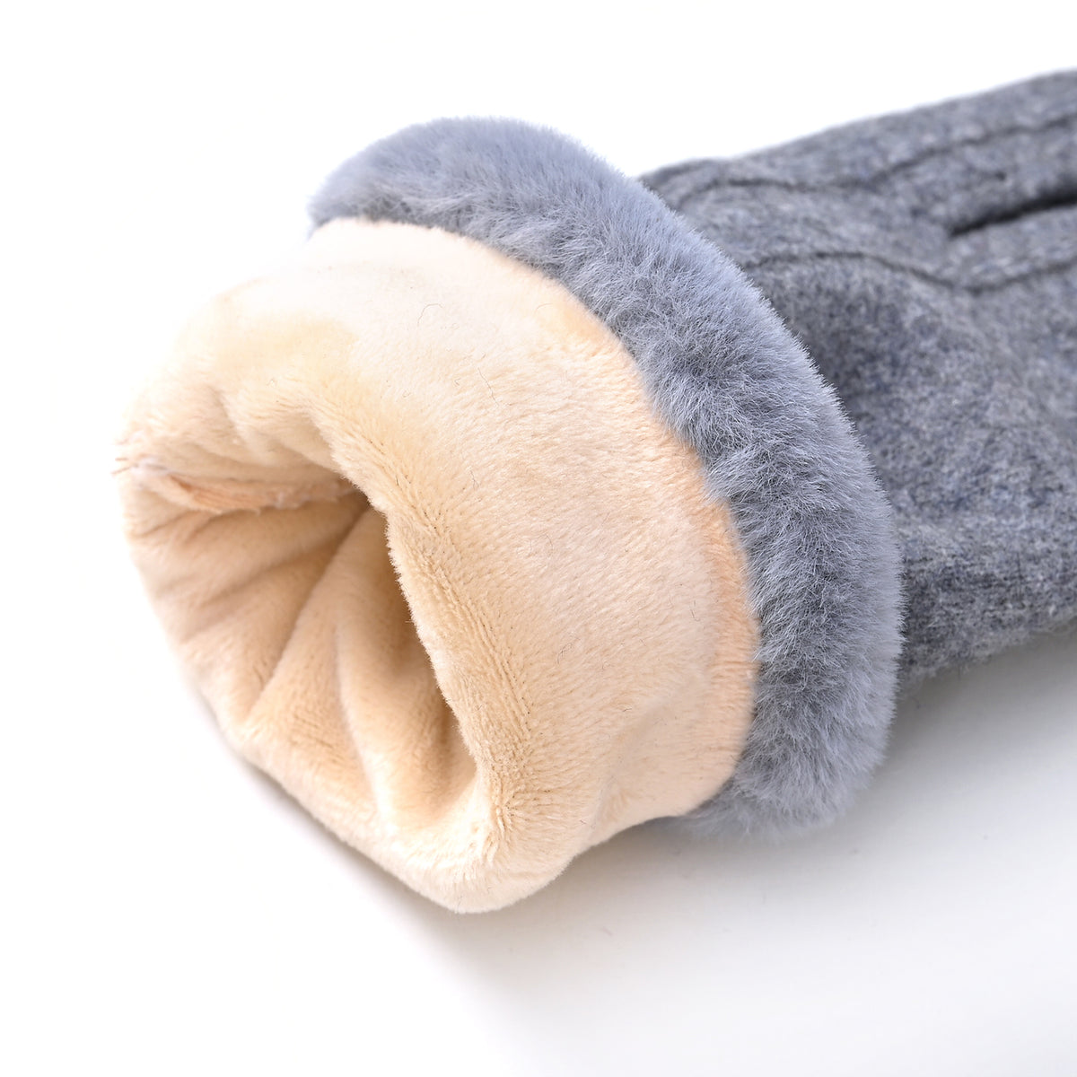 Cashmere-Blend Winter Gloves with Faux Fur Trim and Bow Detail - Touchscreen Friendly V32515394 7