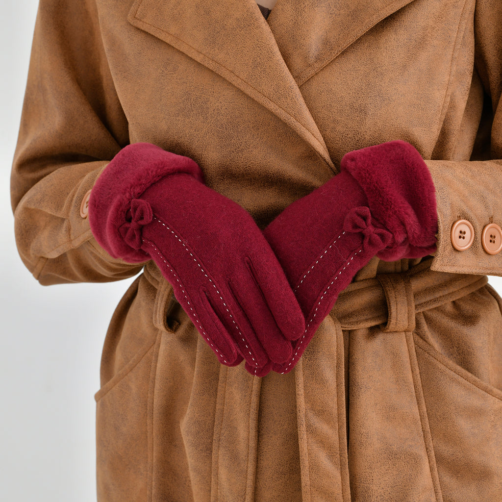 One Time Closeout - Cashmere Wool Gloves (24 x 9cm) - Red_7852900_2