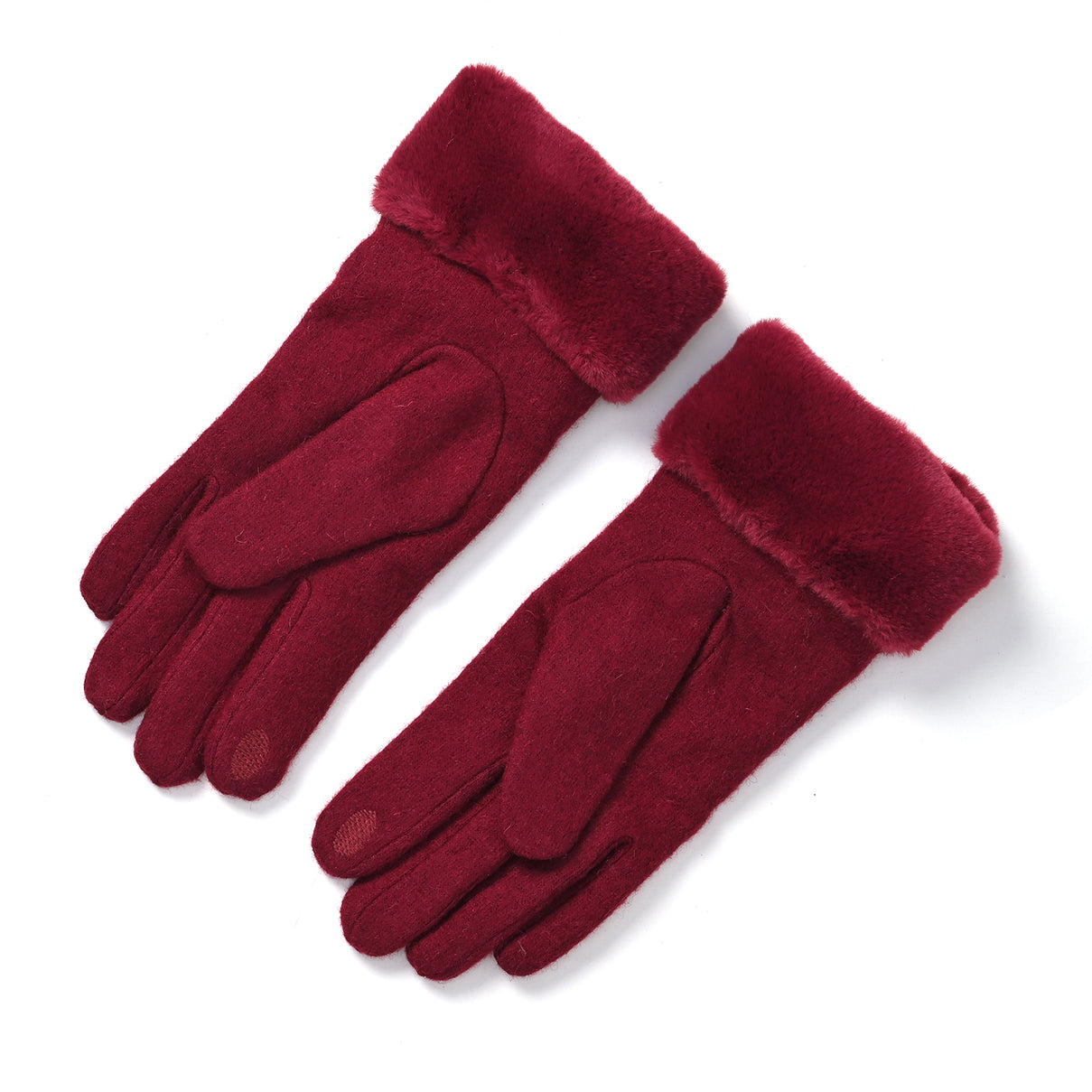 Cashmere-Blend Winter Gloves with Faux Fur Trim and Bow Detail - Touchscreen Friendly V32529500 4