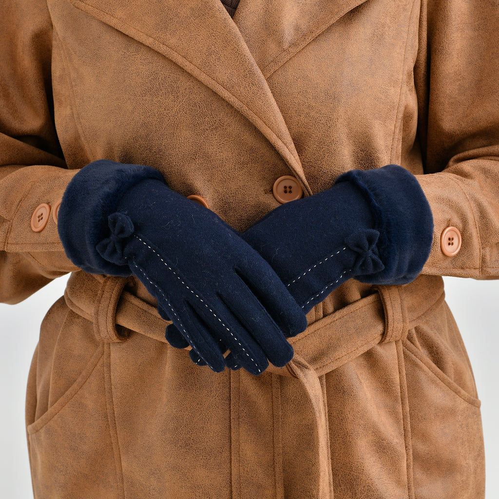 One Time Closeout - Cashmere Wool Gloves (24 x 9cm) - Navy_7852911_2