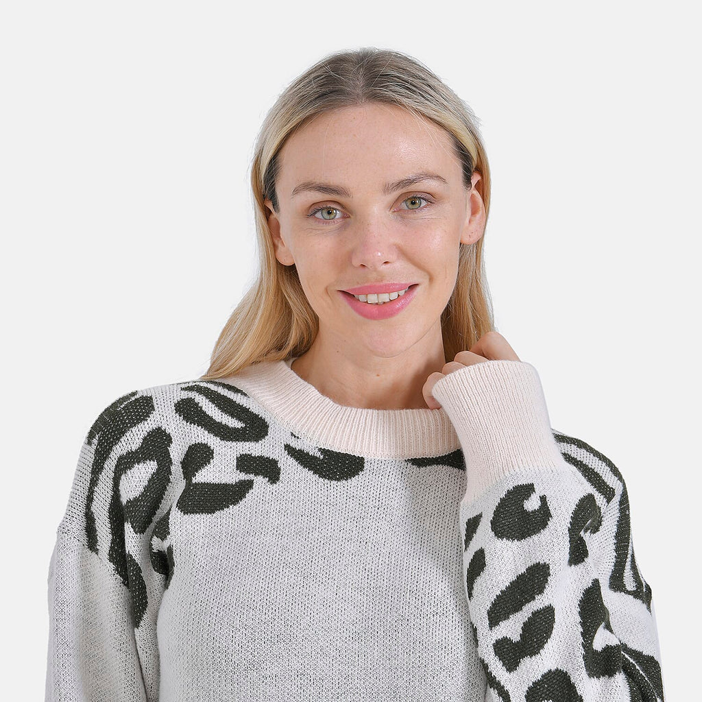 La Marey R-Neck Leopard Print Jumper