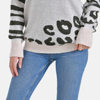 La Marey R-Neck Leopard Print Sweater - Beige (Size 16 to 22)