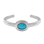 One Time Closeout Deal - Set Of 7 Stones - Interchangeable Multi Gemstone Cuff Bangle (Size - 7)_7853708_2