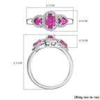 Gemfields Montepuez Ruby ,  White Zircon  Main Stone With Side Stone Ring in rhodium Sterling Silver 1.78 ct_7853816_5