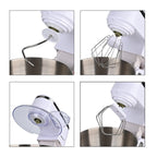 Multifunctional Electric Stand Mixer with 3 Attachments (4.5L stainless steel bowl , Power 800W) - White