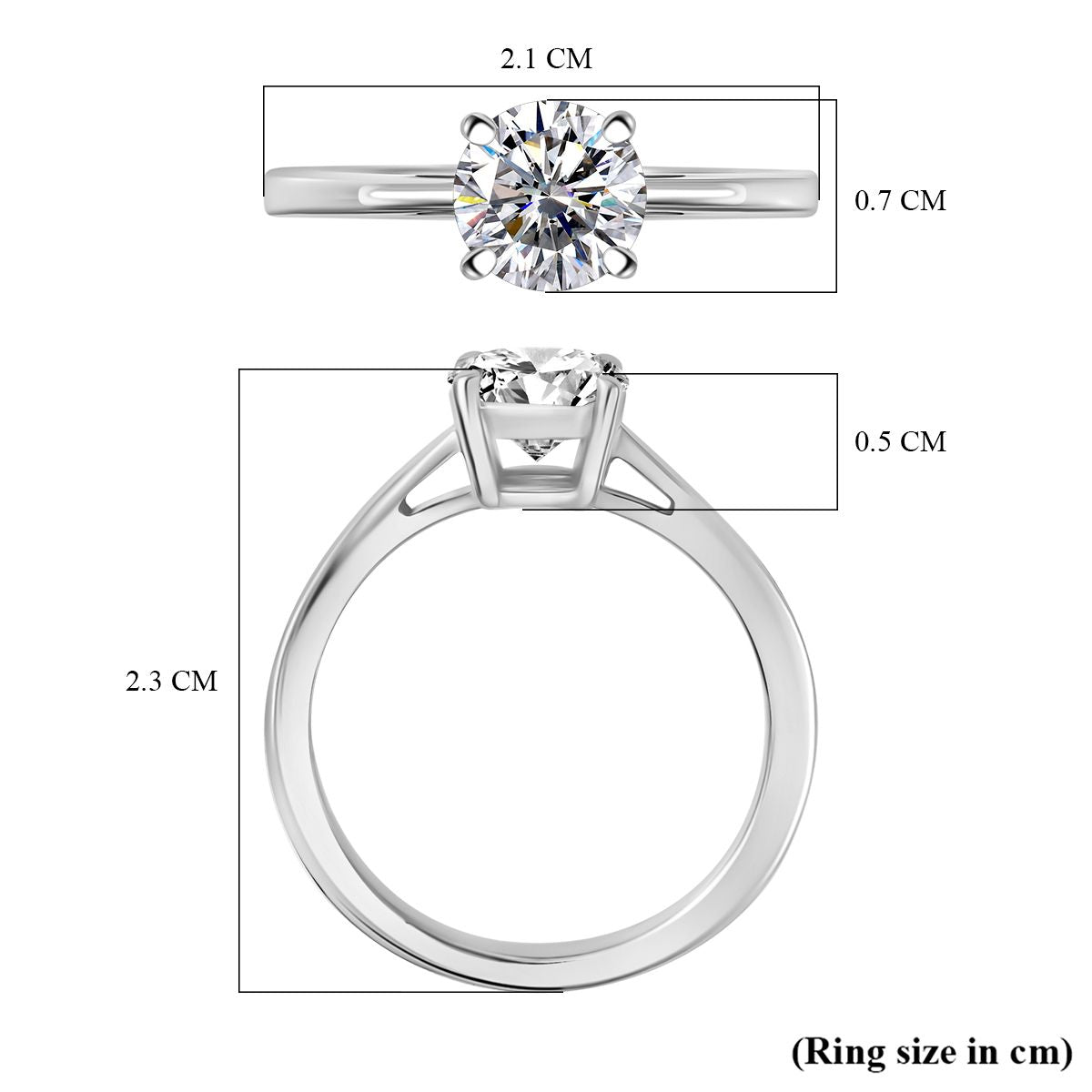 Moissanite Solitaire Ring in Platinum Overlay Sterling Silver 1.00 ct V32519059 6