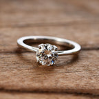 D'Joy - Moissanite Solitaire Ring in Platinum Overlay Sterling Silver 1.00 Ct_7855756_1