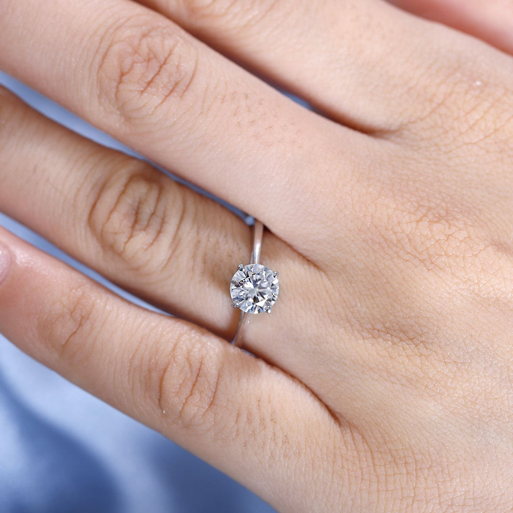 D'Joy - Moissanite Solitaire Ring in Platinum Overlay Sterling Silver 1.00 Ct_7855760_2