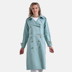 La Marey Ladies Trench Coat with Waist Belt (Size L) - Green_7855968_1