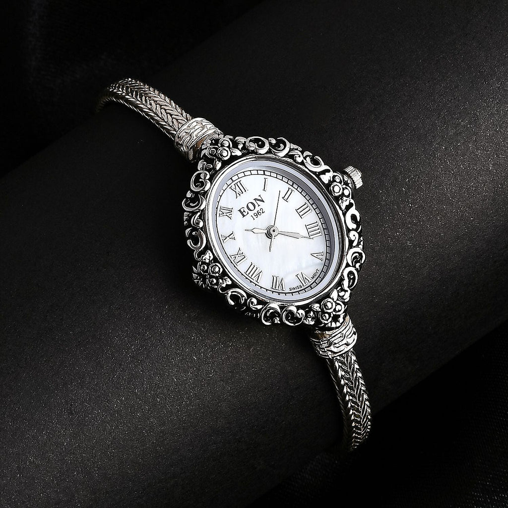 Royal Bali Collection Sterling Silver Tulangnaga Chain Bracelet Watch (Size - 7.5), Silver Wt. 15.36 Gms._7856835_1
