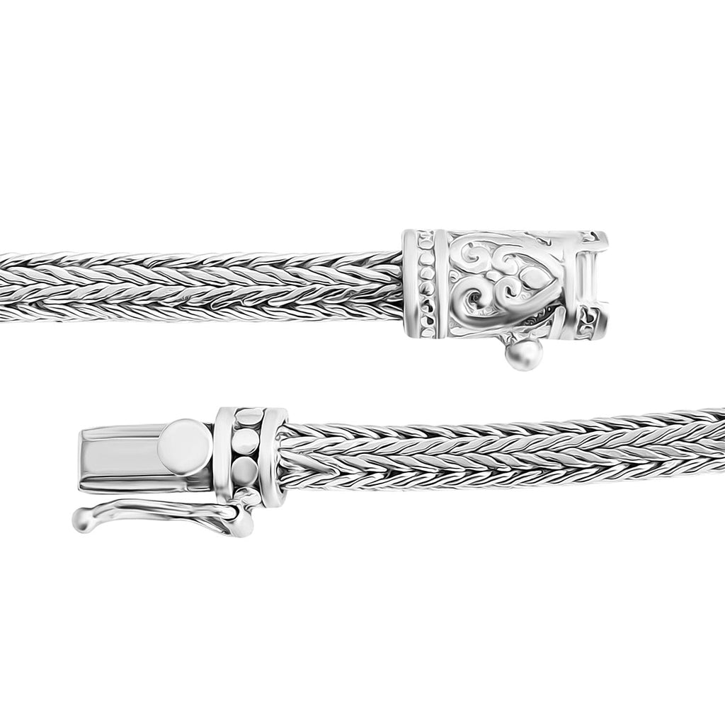 Royal Bali Collection Sterling Silver Tulangnaga Chain Bracelet Watch (Size - 7.5), Silver Wt. 15.36 Gms._7856835_6