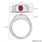 Gemfields Montepuez Ruby & Moissanite Band Ring in Rhodium Overlay Sterling Silver 1.00 Ct_7856966_5