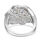Multi-Tourmaline & Zircon Cluster Ring in Rhodium Overlay Sterling Silver 3.23 Ct_7856974_4