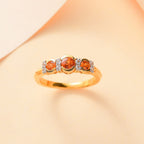 Nigerian Natural Spessartine Garnet, White Zircon Fancy Ring in 18K Vermeil Yellow Gold Plated Sterling Silver 1.01 Ct._7857045_1