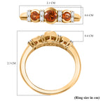 Nigerian Natural Spessartine Garnet, White Zircon Fancy Ring in 18K Vermeil Yellow Gold Plated Sterling Silver 1.01 Ct._7857050_5