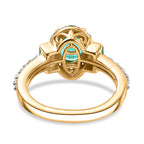 D'Joy - Zambian Emerald Oval Cut Halo Ring in 18K Vermeil Yellow Gold Plated Sterling Silver 2.05 Ct._7857285_4