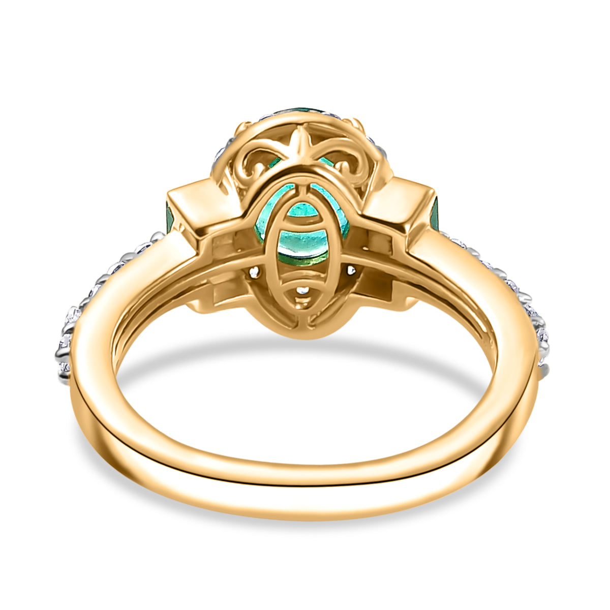 Zambian Emerald Ring in 18K Yellow Gold Vermeil Plated Sterling Silver 7857285 5