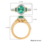 D'Joy - Zambian Emerald Oval Cut Halo Ring in 18K Vermeil Yellow Gold Plated Sterling Silver 2.05 Ct._7857285_5