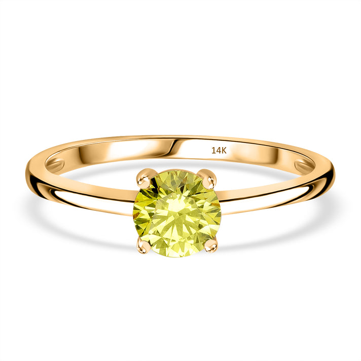 LUXURIANT 1 Ct. Lab Grown Diamond Solitaire Ring in 14K Yellow Gold SGL Certified 7858405 1