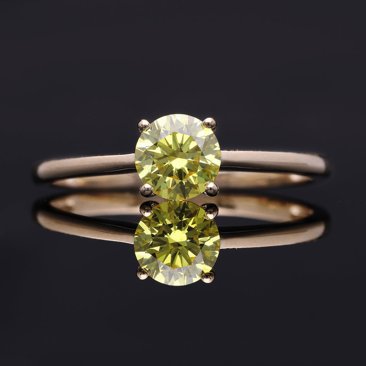 LUXURIANT 1 Ct. Lab Grown Diamond Solitaire Ring in 14K Yellow Gold SGL Certified 7858405 2