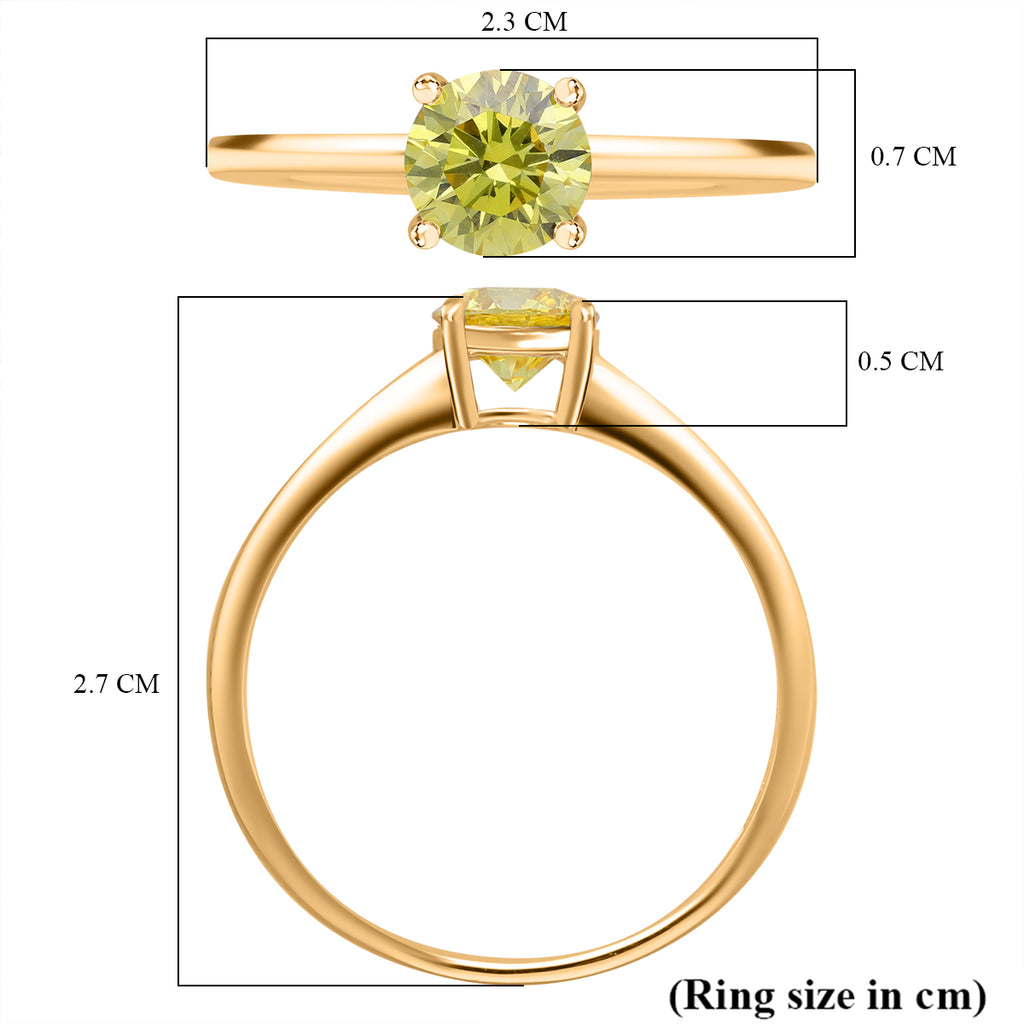 First Time Ever Luxuriant - 14K Yellow Gold SGL Certified Lab Grown Diamond (VS) Solitaire Ring 1.00 Ct._7858405_5