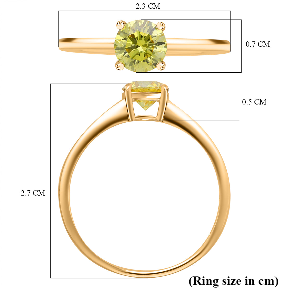 LUXURIANT 1 Ct. Lab Grown Diamond Solitaire Ring in 14K Yellow Gold SGL Certified 7858405 6