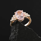 10K Rose Gold  AAA   Pink Morganite ,  White Diamond  I2 Ring 3.00 ct,  Gold Wt. 3.27 Gms  3.000  Ct._7858498_1