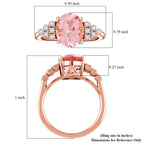 10K Rose Gold  AAA   Pink Morganite ,  White Diamond  I2 Ring 3.00 ct,  Gold Wt. 3.27 Gms  3.000  Ct._7858498_5