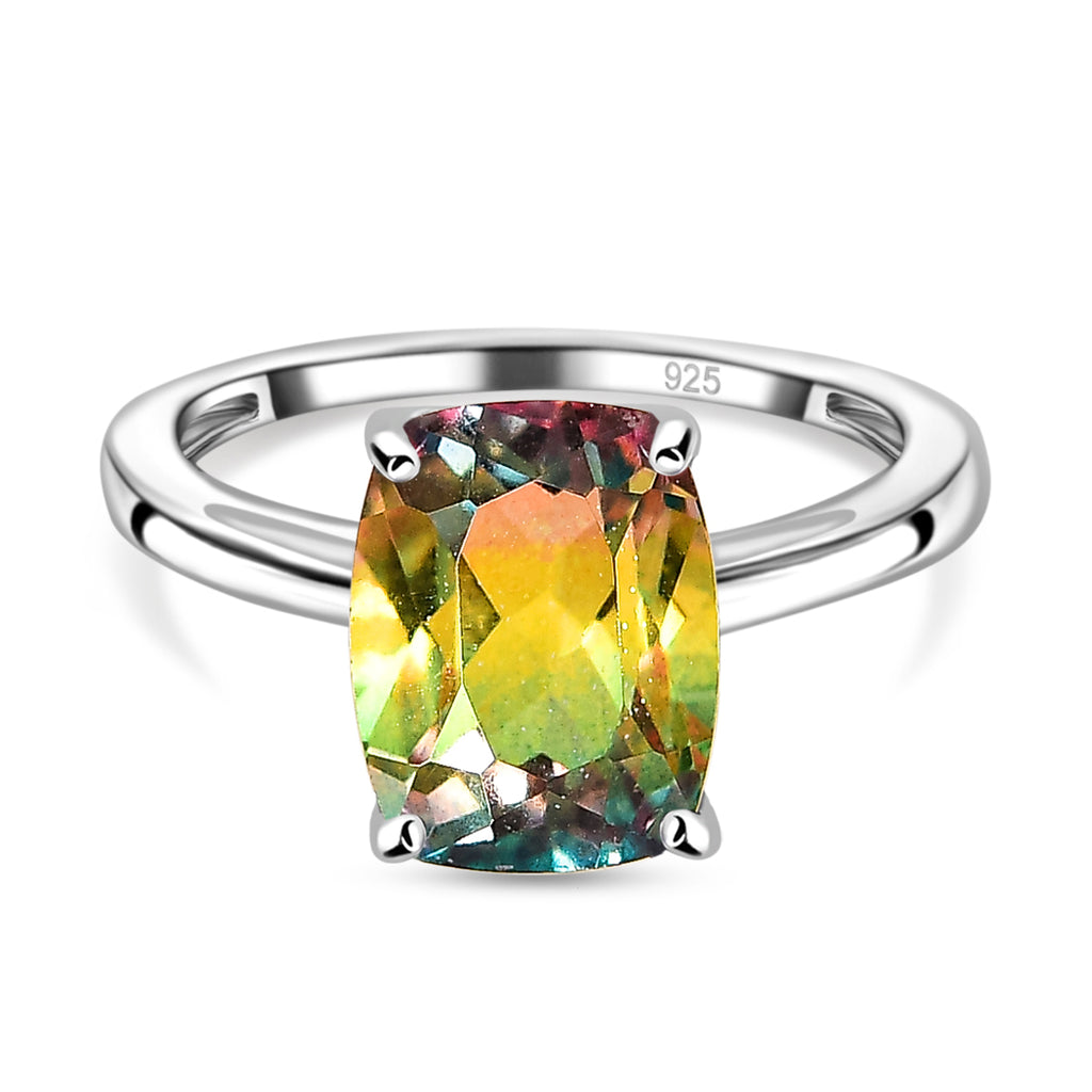 Rainbow Genesis Triplet Quartz  Ring in Sterling Silver 2.74 Ct._7859539