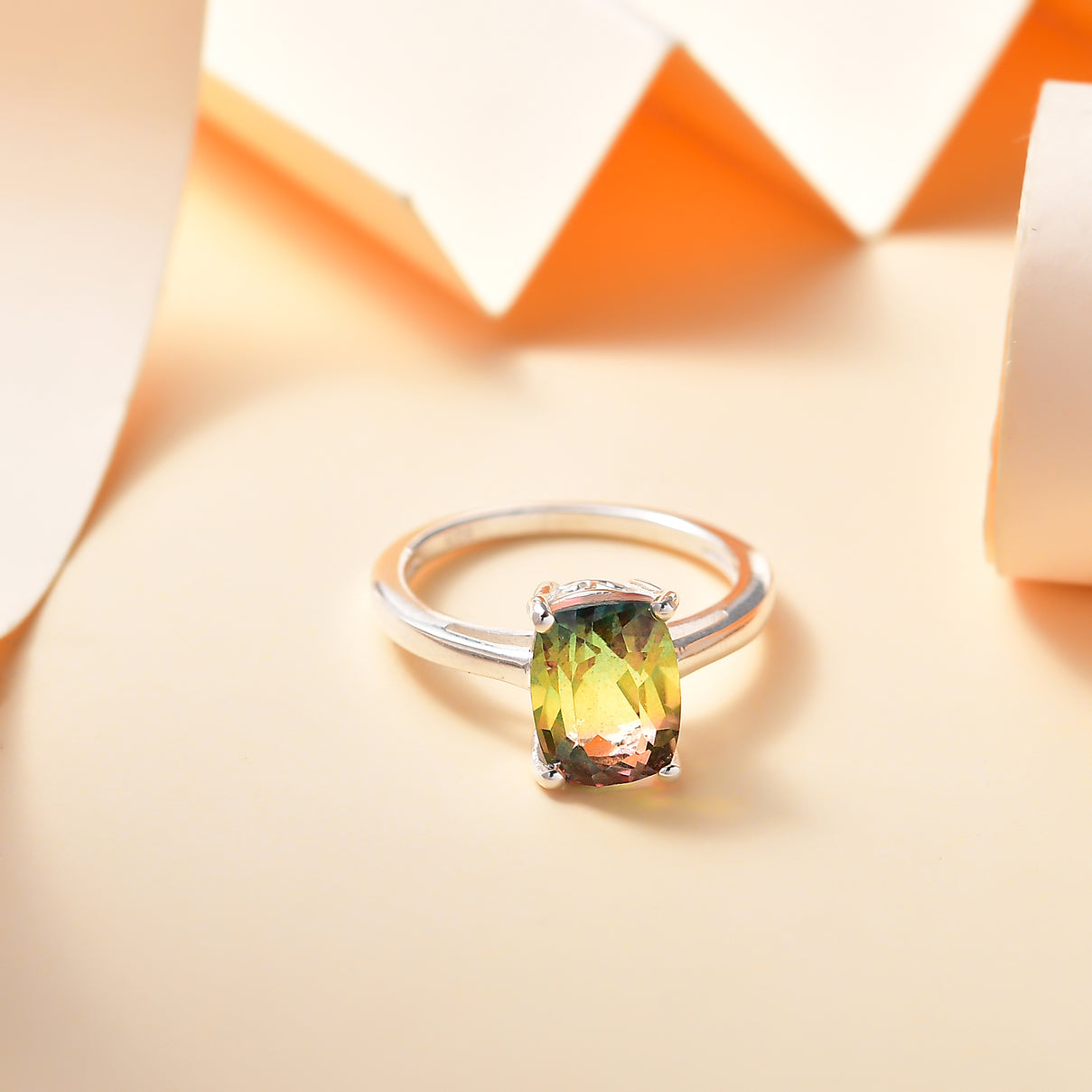 Rainbow Genesis Triplet Quartz  Ring in Sterling Silver 2.74 Ct. 7859539 1