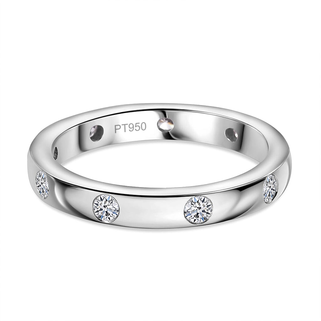 Luxuriant - 950 Platinum SGL Certified (VS-EF) Lab Grown Diamond Band Ring 0.50 Ct, Platinum Wt. 7.07 Gms.