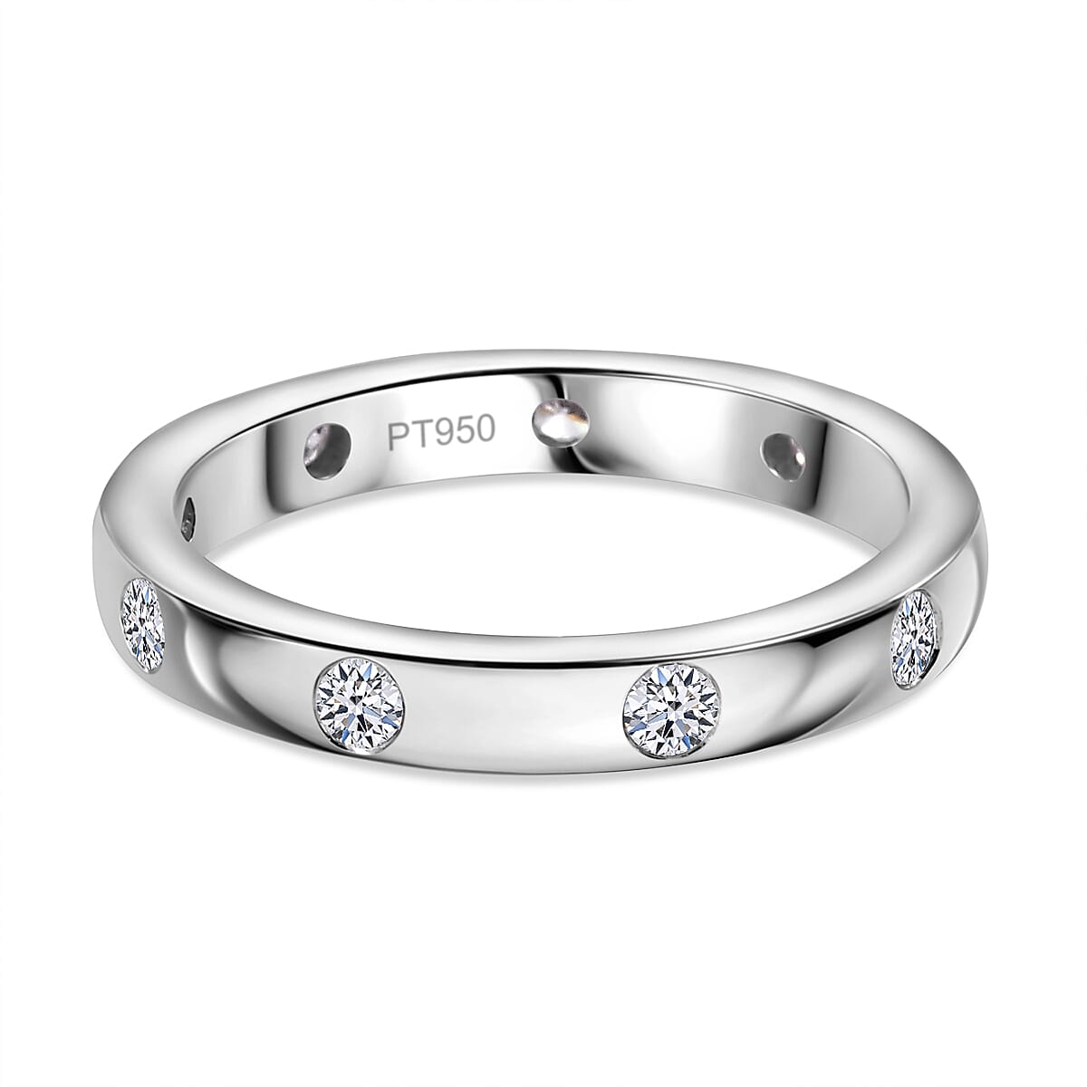 LUXURIANT 0.5 Ct. Lab Grown Diamond Band Ring in 950 Platinum, SGL Certified 7860830 0