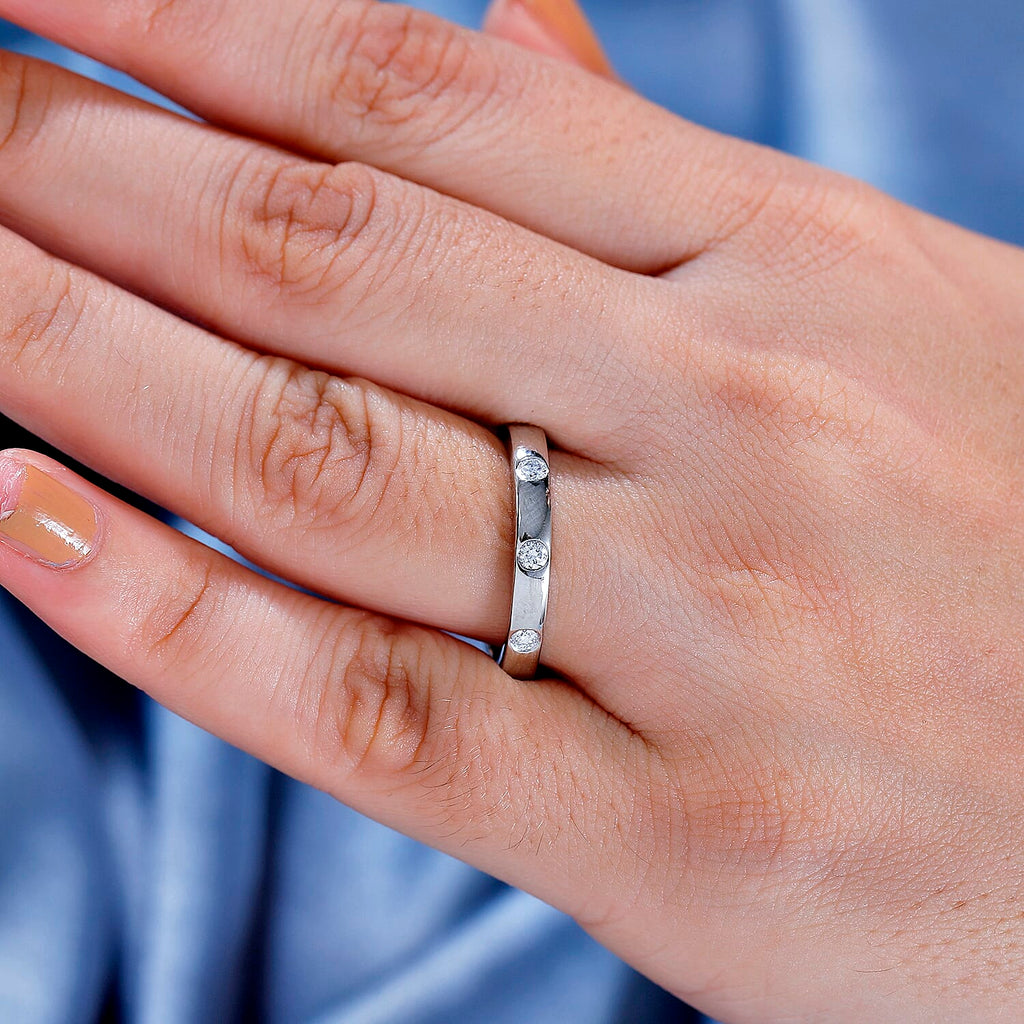 Luxuriant - 950 Platinum SGL Certified (VS-EF) Lab Grown Diamond Band Ring 0.50 Ct, Platinum Wt. 7.07 Gms.