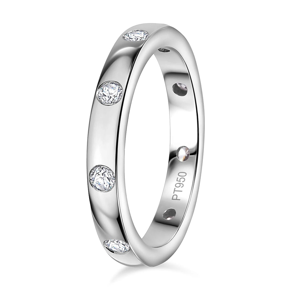 Luxuriant - 950 Platinum SGL Certified (VS-EF) Lab Grown Diamond Band Ring 0.50 Ct, Platinum Wt. 7.07 Gms.